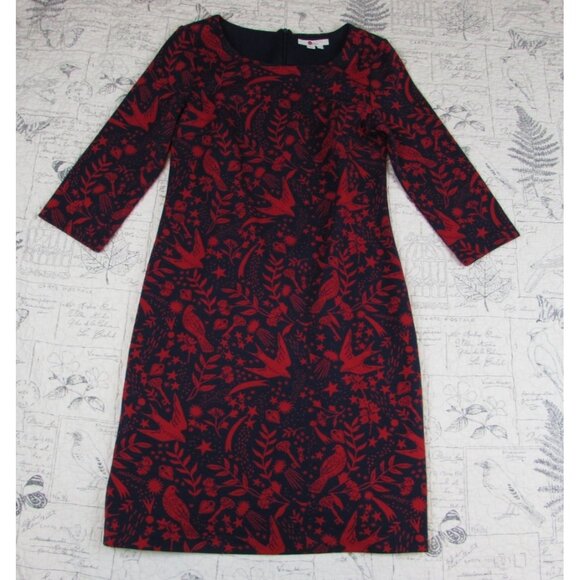 NEW Boden Winifred cotton bld knit Dress Mystical whimsy folk art print  US 6 R - Picture 2 of 16
